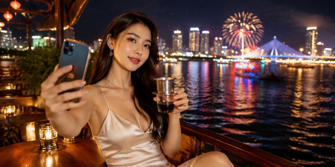 Cổ động viên bóng đá Đà Nẵng xem kèo trực tuyến trên điện thoại tại quán cà phê
